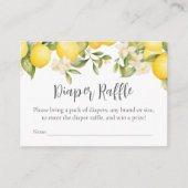 柑橘類レモンベビーシャワーおむつラッフル エンクロージャーカード (正面)