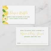 柑橘類レモンベビーシャワーオムツラッフルチケット エンクロージャーカード (正面/裏面)