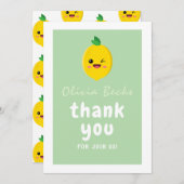 柑橘類レモンベビーシャワー サンキューカード (正面/裏面)