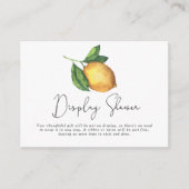 柑橘類レモンベビーシャワー – ディスプレイシャワー エンクロージャーカード (正面)