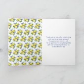 柑橘類レモンベビー地中海のシャワー サンキューカード (内部)