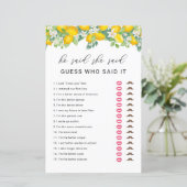 柑橘類レモン彼は彼女はブライダルシャワーゲームを言った (スタンド正面)