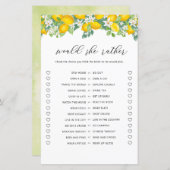 柑橘類レモン彼女はむしろブライダルシャワーゲーム (正面/裏面)