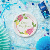 柑橘類レモン花のベビーシャワーレモンバラ ペーパープレート (パーティー)