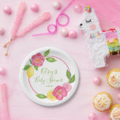 柑橘類レモン花のベビーシャワーレモンバラ ペーパープレート (パーティー)