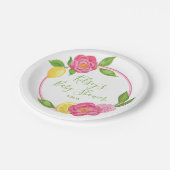 柑橘類レモン花のベビーシャワーレモンバラ ペーパープレート (アングル)