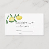 柑橘類レモン – レモンの数を推測 エンクロージャーカード (正面)