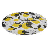 柑橘類レモン、ヴィンテージ夏シームレス。 カッティングボード (角)