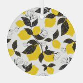 柑橘類レモン、ヴィンテージ夏シームレス。 ガラスオーナメント (裏面)