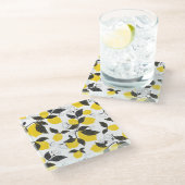 柑橘類レモン、ヴィンテージ夏シームレス。 ガラスコースター (アングル)