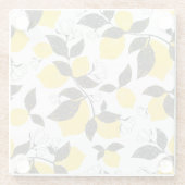 柑橘類レモン、ヴィンテージ夏シームレス。 ガラスコースター (裏面)