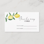 柑橘類レモン – 何個のコルクブライダルゲーム エンクロージャーカード (正面)