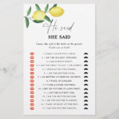 柑橘類レモン – 彼は彼女はブライダルシャワーゲームと言った (正面)