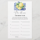 柑橘類レモン – 新婦は何歳になるゲーム (正面)