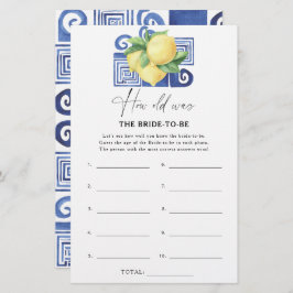 柑橘類レモン – 新婦は何歳になるゲーム