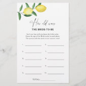 柑橘類レモン – 新婦は何歳になるゲーム (正面)