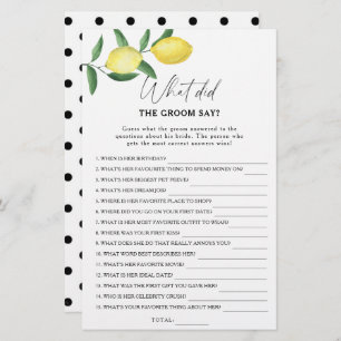 柑橘類レモン – 新郎は何と言ったブライダルゲーム