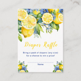 柑橘類レモ地中海のンベビーショーおむつラッフル エンクロージャーカード