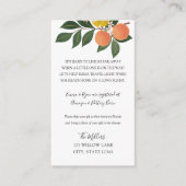 柑橘類ロングディスタンス赤ちゃんシャワーインサート エンクロージャーカード (正面)