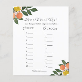 柑橘類古い彼らのブライダルシャワーゲーム