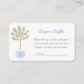 柑橘類名門私立校風のの木おむつラッフルベビーシャワー エンクロージャーカード (正面)