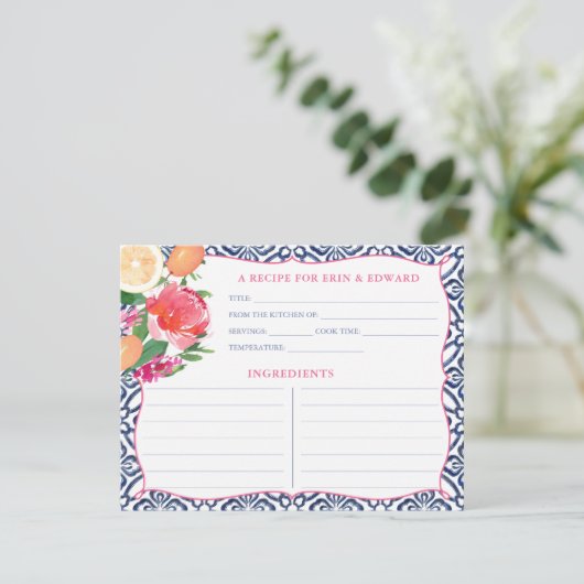 柑橘類地中海のブライトフローラレシピカード 招待状 (スタンド正面)