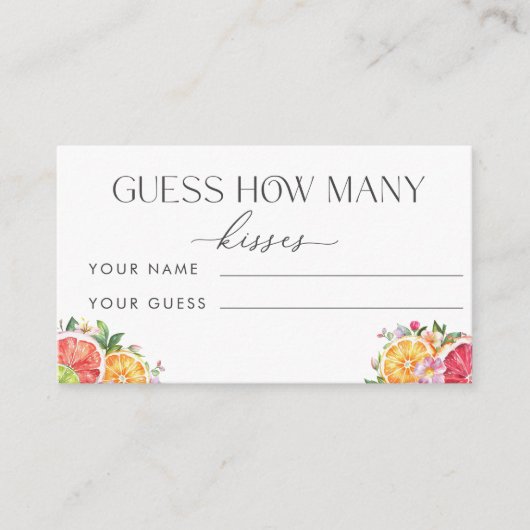 柑橘類推測何人のキスブライダルゲーム エンクロージャーカード (正面)