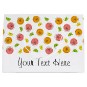 柑橘類数々の文字抱き枕大 ラージペーパーバッグ (正面)