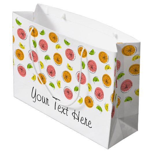 柑橘類数々の文字抱き枕大 ラージペーパーバッグ (裏面アングル)