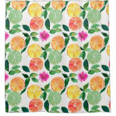 柑橘類果実植物性フローラ水彩 シャワーカーテン (正面)