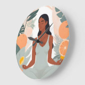 柑橘類瞑想 ラージ壁時計 (傾斜)