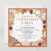 柑橘類素朴オレンジウォーターカラークリスマスパーティー 招待状 (正面)