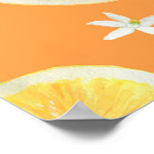 柑橘類絵画Fの水彩模様 ポスター (角)