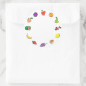 柑橘類考えの_Totally Fruity_Circleの食品 ラウンドシール (バッグ)