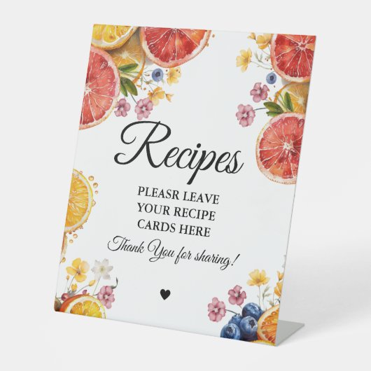 柑橘類離れブライダルあなたのレシピブライダルシャワー 台座サイン (正面)