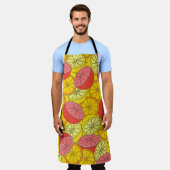 柑橘類鮮やかなシームレスパターン エプロン (着用した状態)