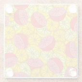 柑橘類鮮やかなシームレスパターン ガラスコースター (裏面)