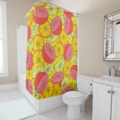 柑橘類鮮やかなシームレスパターン シャワーカーテン (インサイチュ)