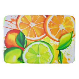 柑橘類鮮やかのスプラッシュアート バスマット