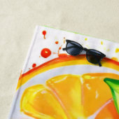 柑橘類鮮やかのスプラッシュアート ビーチタオル (インサイチュ)