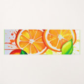 柑橘類鮮やかのスプラッシュアート ヨガマット (正面(横))
