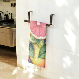 柑橘類鮮やかレモン&オレンジウォーター色フローラ キッチンタオル