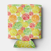 柑橘類鮮やか：三色水彩模様 缶クーラー (裏面)