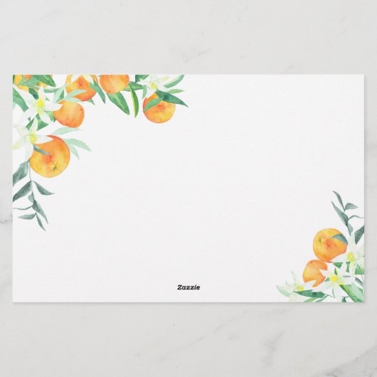 柑橘類 – アドバイスとウィッシュブライダルシャワー 便箋 (裏面)