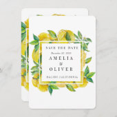 柑橘類 |エレガントな結婚式の日付を保存 招待状 (正面/裏面)