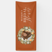 柑橘類、オレンジ+ブロッサムブライダルシャワーパーティーシック 横断幕 (縦)