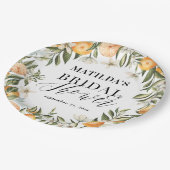 柑橘類、オレンジ+ブロッサムブライダルシャワーパーティー ペーパープレート (アングル)