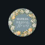 柑橘類、オレンジ ブロッサムブライダルシャワーパーティー マグネット<br><div class="desc">柑橘類、オレンジ ブロッサムブライダルシャワーパーティーデコール。美しい水色の葉、果物とフローライラストレーション。パーティー。</div>