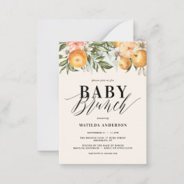 柑橘類、オレンジ+ブロッサムベビーブランチパーティー ノートカード
