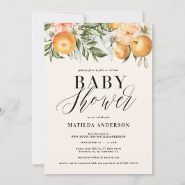 柑橘類、オレンジ+花の仮想ベビーシャワー